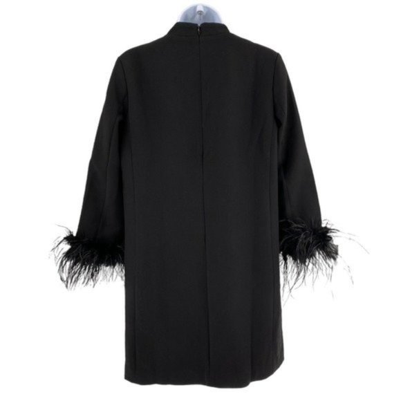 Tuckernuck NEW Black Feather Mod Ellie Long Sleeve Mini Cocktail Dress Size M - Picture 10 of 14